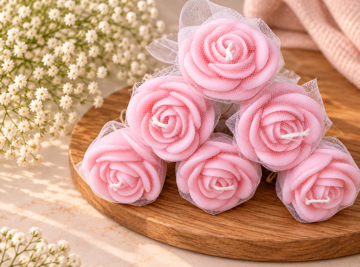Rosa con Tul