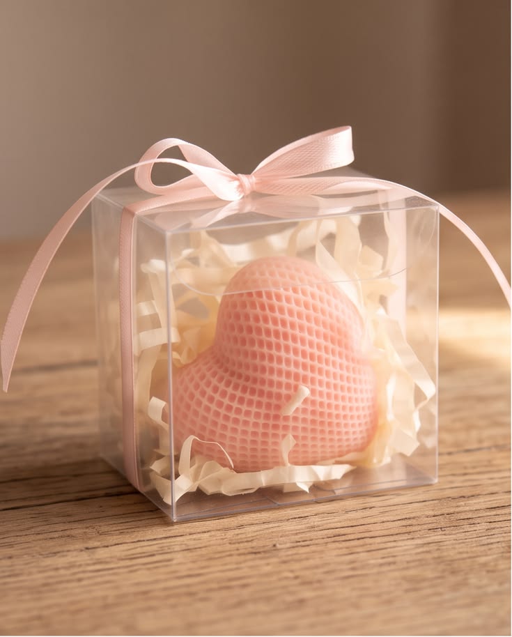 Corazón crochet mini en Caja Acetato