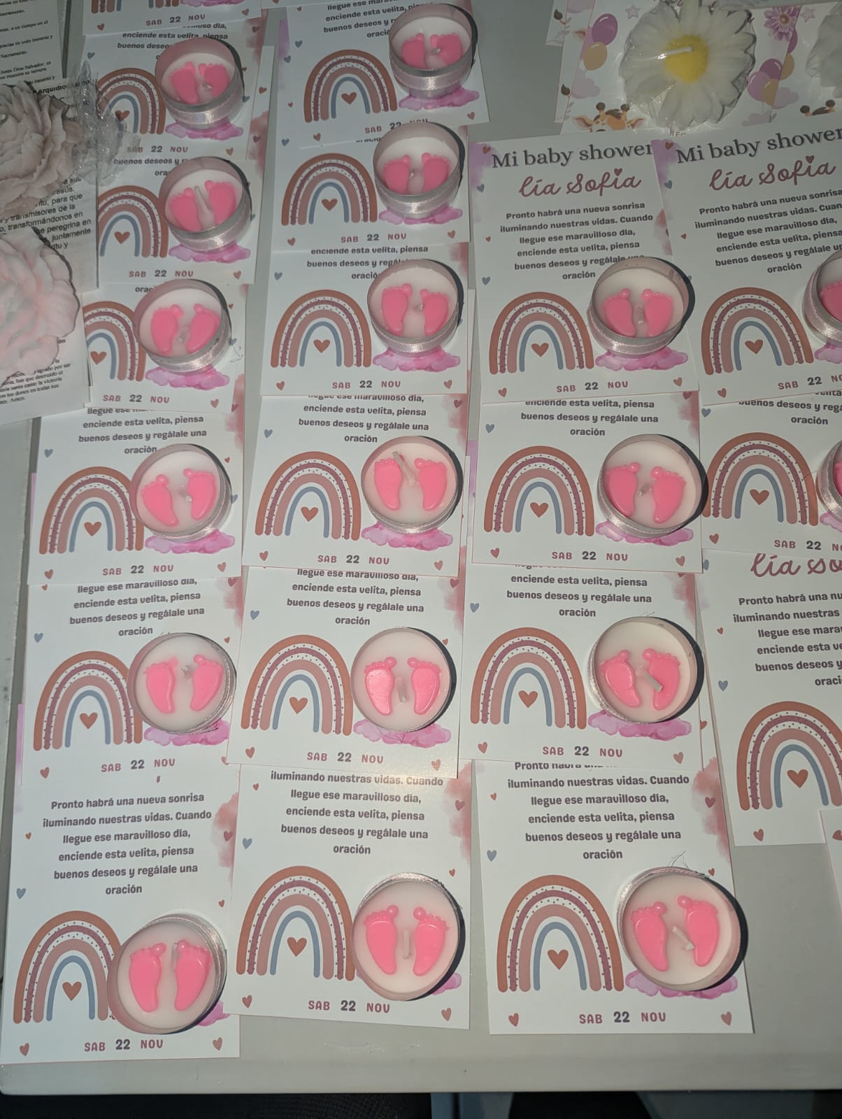Vela con Piesitos y Tarjeta
